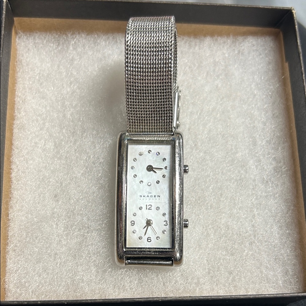 Silver Skagen Mesh Strap Watch